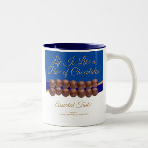 Het Leven Is Als Een Doos Chocolade Tweekleurige Koffiemok