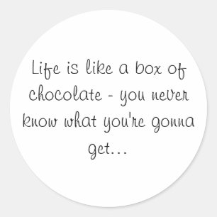 Het leven is als een doos Chocolates Sticker