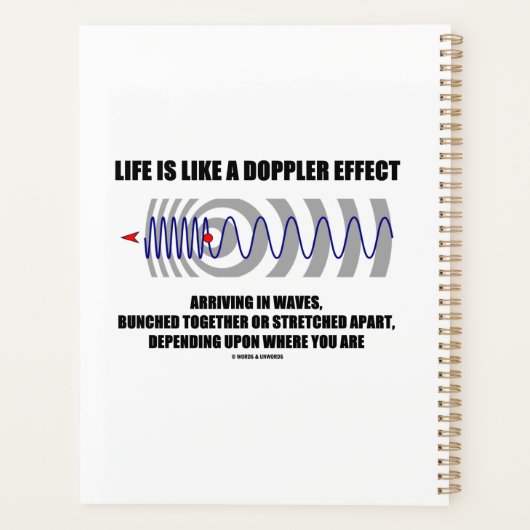 Het leven is als een Doppler Effect Waves Physics  Planner (Achterkant)