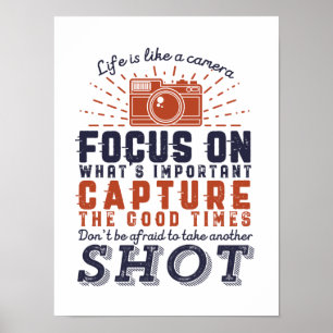 Het leven is als een fotografe prijsopgave voor ca poster