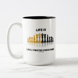 Het leven is als een gedraaid schaakspel (schaaksp tweekleurige koffiemok