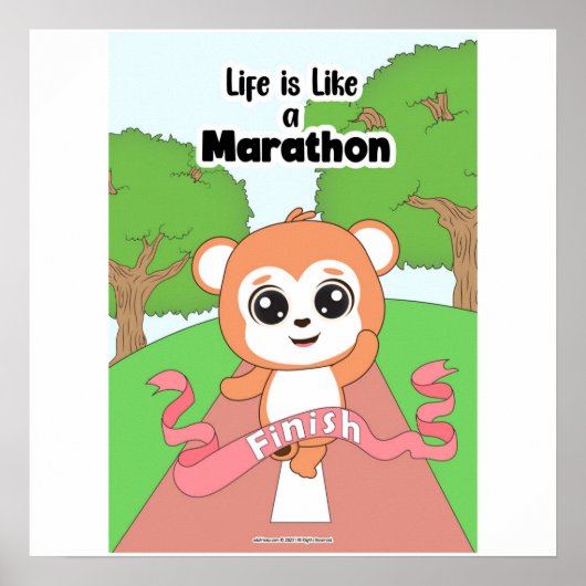 Het leven is als een marathon Muurkunst Poster (Voorkant)
