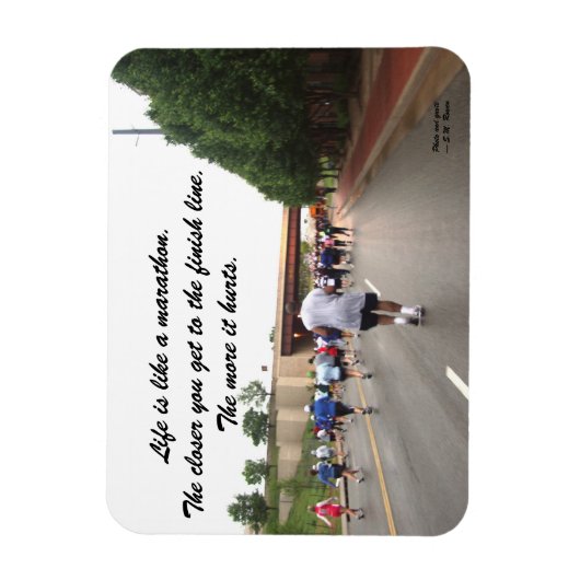 Het leven is als een marathonmagneet magneet (Verticaal)