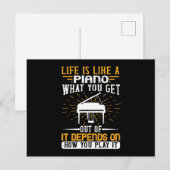 Het leven is als een piano aankondigingskaart (Voorkant / Achterkant)