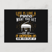 Het leven is als een piano aankondigingskaart (Voorkant)