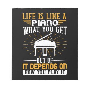 Het leven is als een piano notitieblok