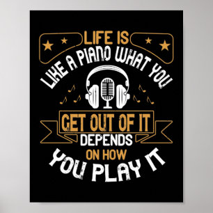 Het leven is als een piano poster