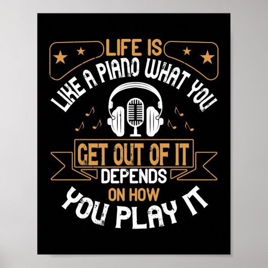Het leven is als een piano poster (Voorkant)