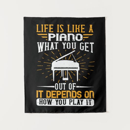 Het leven is als een piano wandkleed (Voorkant)