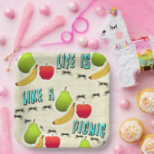 Het leven is als een picknick papieren bordje (Feest)