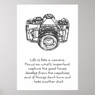 Het leven is als een poster voor een cameraconcati