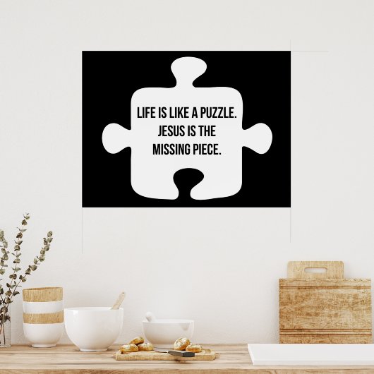 Het leven is als een puzzel poster (Keuken)