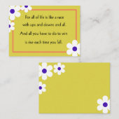 Het leven is als een race citaat notitiekaart notitiekaartje (Voorkant / Achterkant)