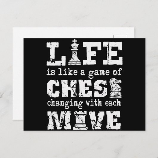 het leven is als een schaakspel dat met elk van de feestdagenkaart (Voorkant / Achterkant)
