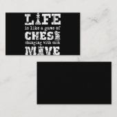 het leven is als een schaakspel dat met elk van de informatiekaartje (Voorkant / Achterkant)