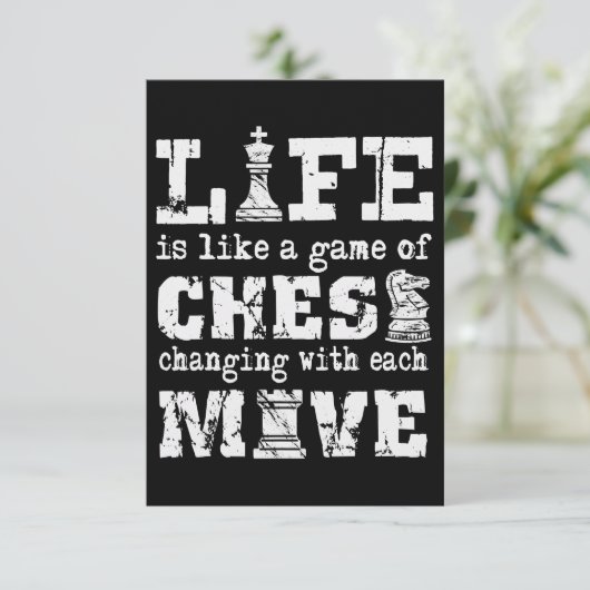 het leven is als een schaakspel dat met elk van de kaart (Staand voorkant)