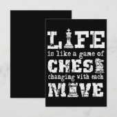 het leven is als een schaakspel dat met elk van de kaart (Voorkant / Achterkant)