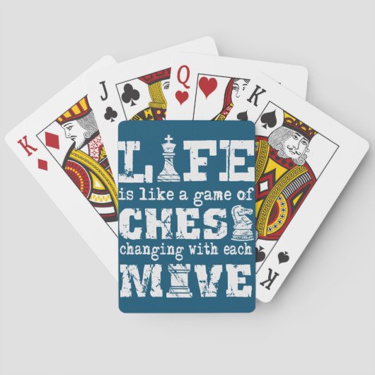 het leven is als een schaakspel dat met elk van de pokerkaarten (Achterkant)