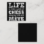 het leven is als een schaakspel dat met elk van de vierkante visitekaartje (Voorkant / Achterkant)