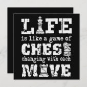 het leven is als een schaakspel , dat met elk van  kaart (Voorkant / Achterkant)