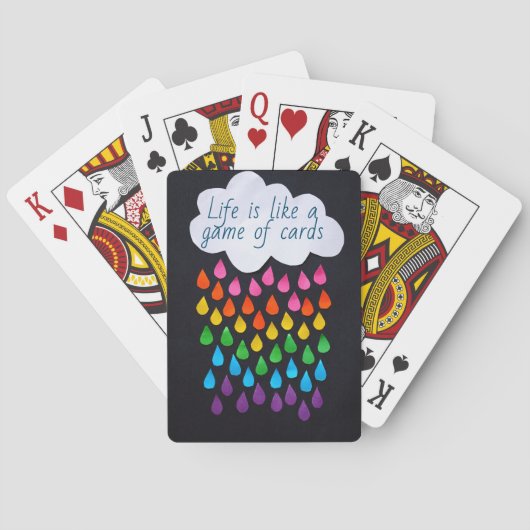 Het leven is als een spel van kaarten grappig cita (Achterkant)