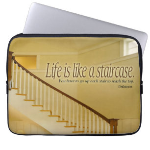 Het leven is als een trap Inspirerend Quote Laptop Sleeve