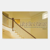 Het leven is als een trap Inspirerend Quote Rechthoekige Sticker (Voorkant)