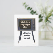 Het leven is als een zeer lang tv-Show grappige pr Briefkaart (Staand voorkant)