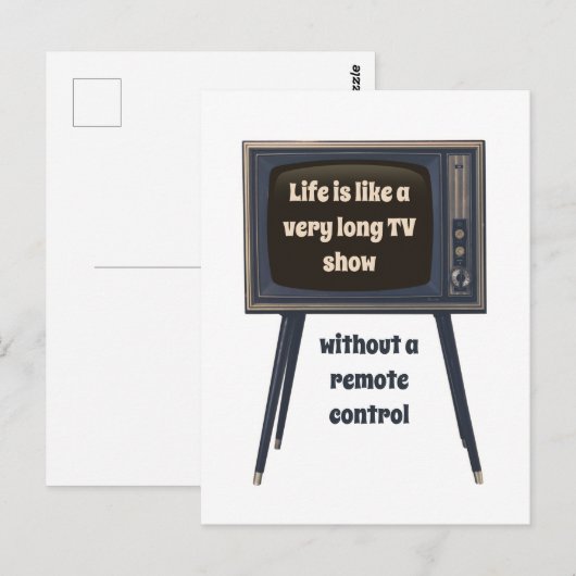 Het leven is als een zeer lang tv-Show grappige pr Briefkaart (Voorkant / Achterkant)