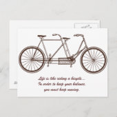 "Het leven is als fietsen..." Aankondigingskaart (Voorkant / Achterkant)