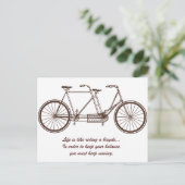 "Het leven is als fietsen..." Aankondigingskaart (Staand voorkant)