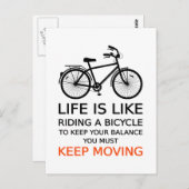 het leven is als fietsen , woordkunst , tekst briefkaart (Voorkant / Achterkant)