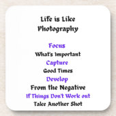 Het leven is als fotografie bier onderzetter (Voorkant)