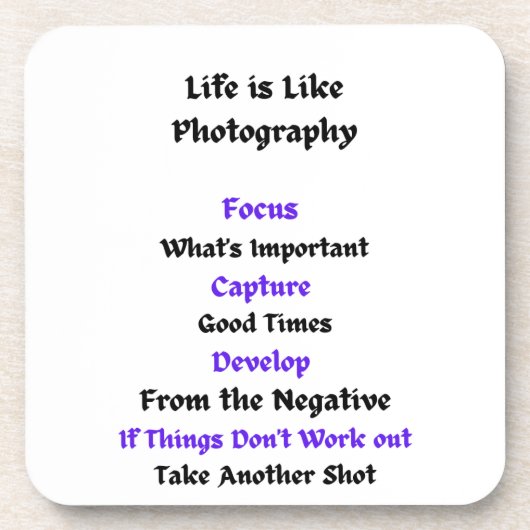 Het leven is als fotografie bier onderzetter (Voorkant)