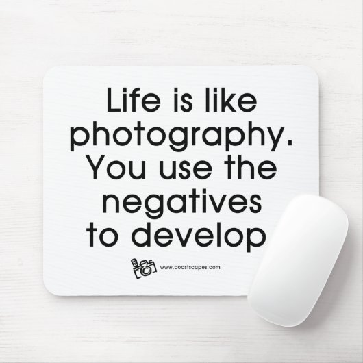 Het leven is als fotografie muismat (Met muis)