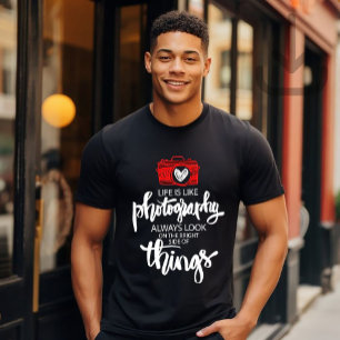 Het leven is als fotografie t-shirt