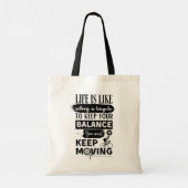 Het leven is als het rijden op een fiets zwarte te tote bag (Achterkant)