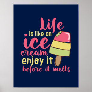 Het leven is als Ice Cream Inspirerend Summer Quot Poster