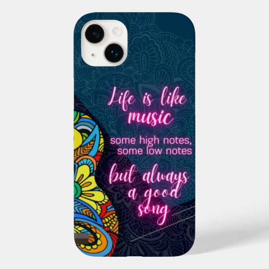 Het leven is als muziek, altijd een goed lied Case-Mate iPhone case (Achterkant)