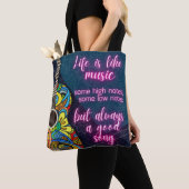Het leven is als muziek, altijd een goed lied tote bag (Dichtbij)
