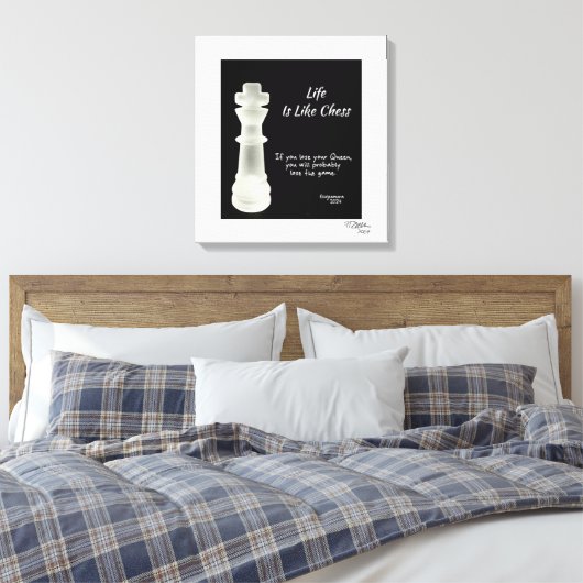 Het leven is als schaken canvas afdruk (Insitu (Slaapkamer))