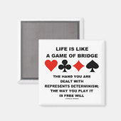Het leven is als spel van brugdeterminisme vrije w magneet (Voorkant / Achterkant)