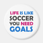 Het leven is als voetbal dat je doelen nodig hebt  magneet (Voorkant)