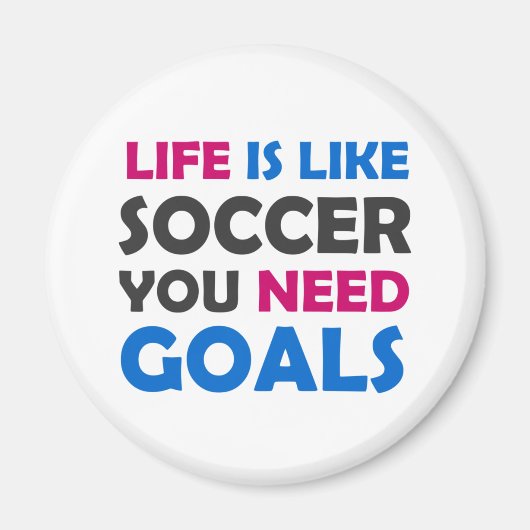 Het leven is als voetbal dat je doelen nodig hebt  magneet (Voorkant)