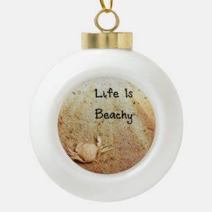 Het leven is beachy keramische kogelwerende versie bal ornament
