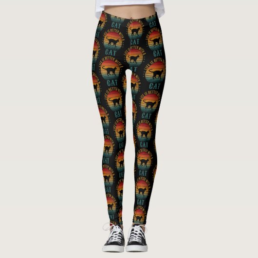 HET LEVEN IS BEETER MET EEN KAT LEGGINGS (Voorkant)
