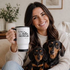 Het leven is beter 2 Dachshunds Beste Vrienden Voe Reisbeker