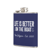 Het leven is beter aan boord | marine heupfles (Links)