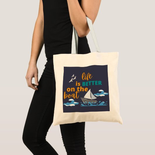 HET LEVEN IS BETER AAN DE BOOT TOTE BAG (Voorkant (product))