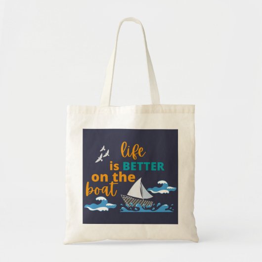 HET LEVEN IS BETER AAN DE BOOT TOTE BAG (Voorkant)